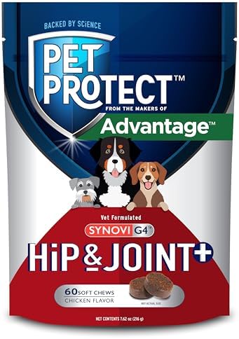 Pet Protect Hip & Joint+ Supplement for Dogs, Chicken Flavor 60ct