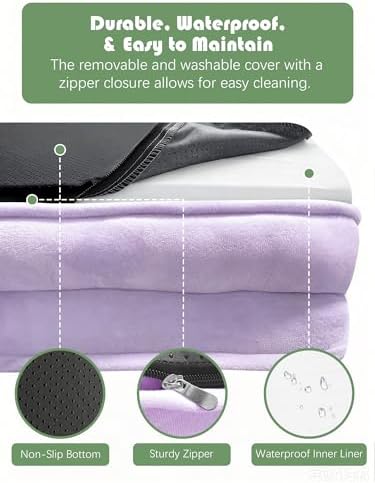 Spotted Play Orthopedic Dog Bed with Sides - Sofa Beds for Extra Large Dogs, Supportive Foam Pet Couch Bed with Washable Removable Cover, Waterproof Lining and Non-Slip Bottom, Purple - XL-Plus