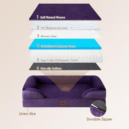EHEYCIGA Orthopedic Dog Bed Medium Size Dog, Waterproof Washable Pet Beds