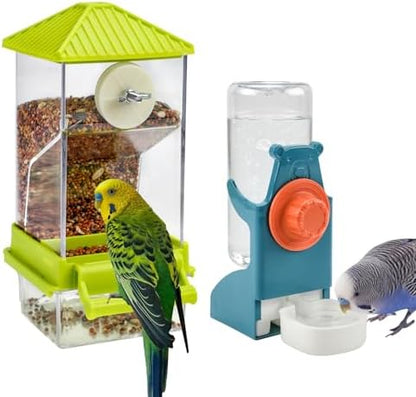 Rypet No-Mess Bird Feeder and Water Dispenser Set for Small Birds