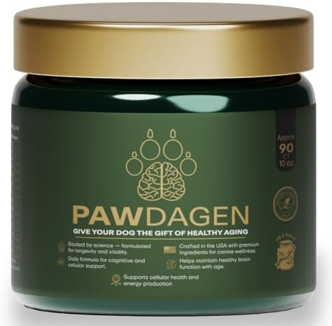 Dog Longevity Supplement - NMN, Lions Mane, Curcumin, CoQ10 All Breeds & Ages + Senior Dog Vitamins - 14 Ingredients - Cellular Vitality, Brain Health - Made in USA - 1-3 Months Supply