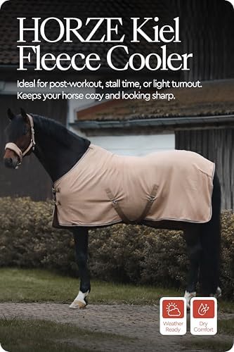 HORZE Kiel Horse Blankets for Real Horses, Fleece Horse Cooler Sheet