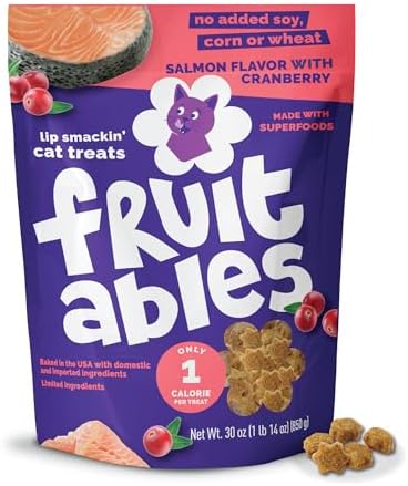 Fruitables Crunchy Cat Treats, Healthy Cat Treat, Salmon & Cranberry, 30oz