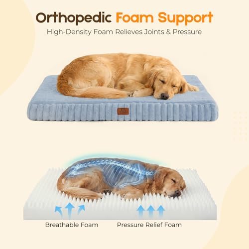 Orthopedic Dog Bed for XXL Dog, Waterproof Washable Pet Bed for Crate
