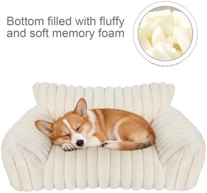 Cute Dog Couch for Medium Large Dogs,Dog Cat Couch Sofa,Dog Bed,L,Grey