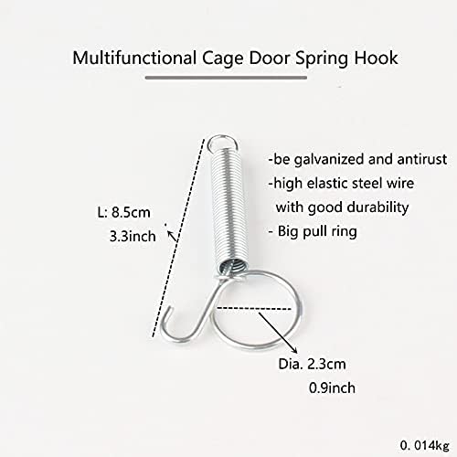 Metal Spring Latch for Pet Cage Door, Fits Rabbit & Guinea Pig