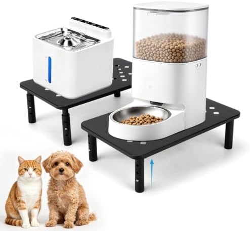 2 Pack Elevated Cat Food Stand, Cat Feeder Stand for Pets, Black