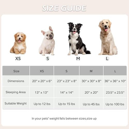 JOEJOY Jacquard Donut Round Dog Beds Medium Sized Dog,Brown 30x30x8in, Removable Washable Cover, Cute Pattern, Ultra Soft Fluffy Calming Pet Bed with Thick Supportive Bolster