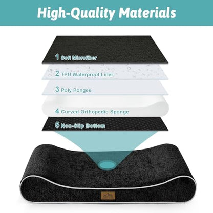 COZY KISS Orthopedic Dog Bed, for Extra Large Dogs up to 140 lbs, 51x36x8in