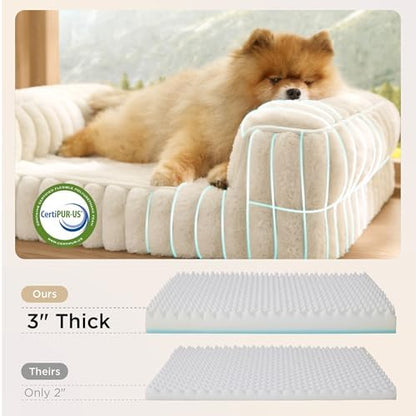 Bedsure ComfyFleece™ Memory Foam Orthopedic Small Dog Bed with Sides 24"