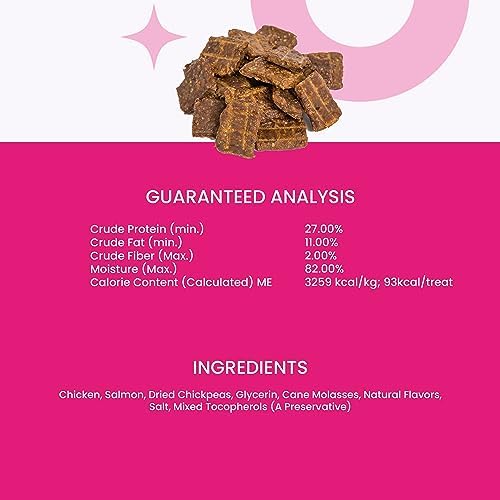 I AND LOVE AND YOU Nice Jerky Bites - Chicken + Salmon - Grain Free, Real Beef, Training Treat, Chewy Dog Treats, Filler Free, 4oz (Pack of 2)