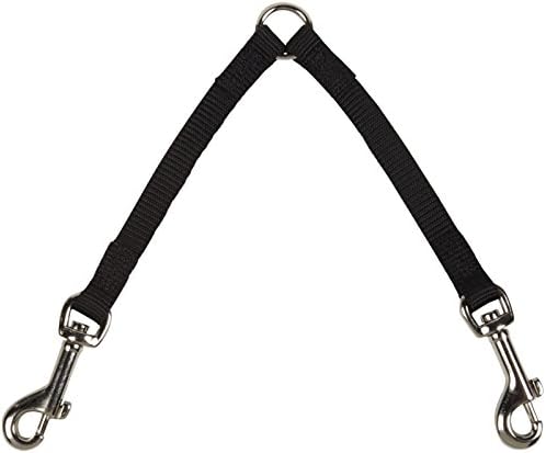 Guardian Gear Nylon 2-Way Small Dog Coupler with Nickel-Plated Swivel Clip, 4", Black