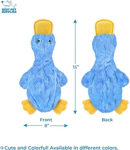 Best Pet Supplies Interactive Squeaky Dog Toy - Crinkle Duck Set
