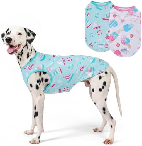 KYEESE 2Pack Dog Shirt for Large Dogs Soft Breathable T-Shirts, Ice Cream