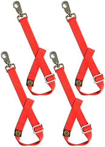 T TEKE Adjustable Heavy Duty Bucket Strap Hanger with Easy-on Hook (4 Pack), for Hay Nets, Buckets and Other Feeders