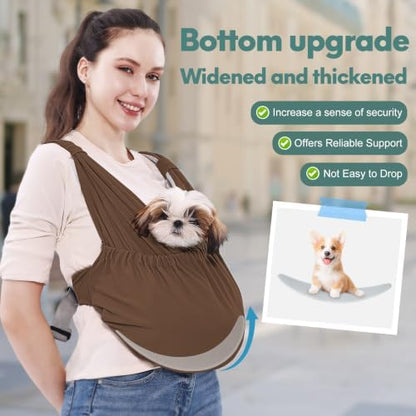 Supet Dog Sling Carrier for Small Pet, Adjustable Hands Free Front Backpack