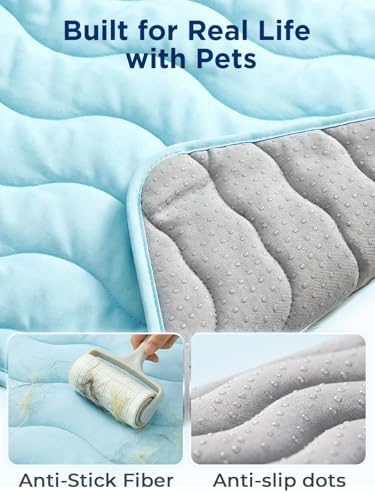 furrybaby Dog Cooling Mat,Self Cooling Mat for Medium Dogs& Cats,Blue