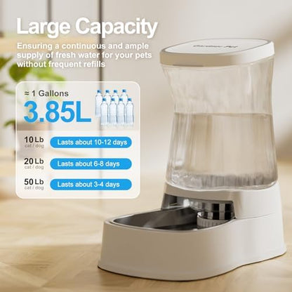 Automatic Dog Water Dispenser, Stainless Steel Bowls Feeder, 100% BPA-Free