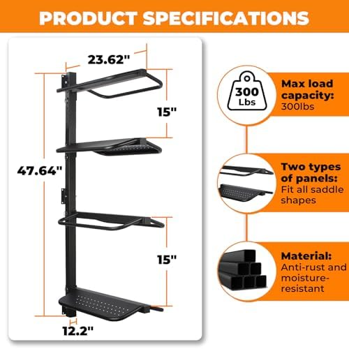 Sidasu 4 Tier Saddle Rack Wall Mount Detachable, Heavy Duty Saddle Stand