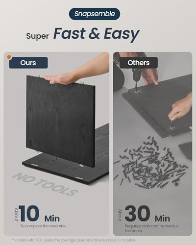 SONGMICS HOME Cat Litter Box Enclosure, Snapsemble Superfast Assembly