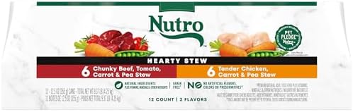 Nutro Hearty Stew Wet Dog Food, Chicken & Beef Pack, 12.5 oz, 12 Pack