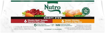 Nutro Hearty Stew Wet Dog Food, Chicken & Beef Pack, 12.5 oz, 12 Pack