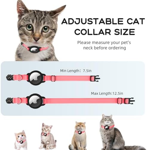 AirTag Cat Collars, Stretchy Collar with AirTag Holder and Bell