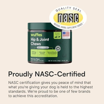 Wuffes Advanced Hip & Joint Chews for Large Breed Dogs, Vet Recommended