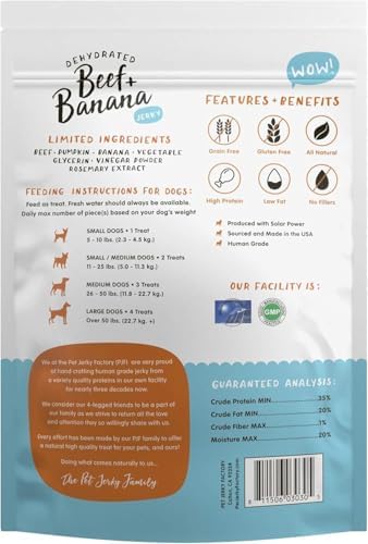 Beef & Banana 5 oz. Dog Jerky Treat | Human Grade | High Protein