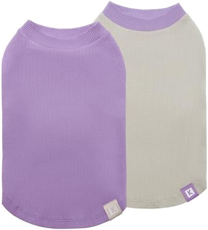 KYEESE 2Pack Waffle Dog Shirt for Small Medium Dogs Striped Dog Sweater
