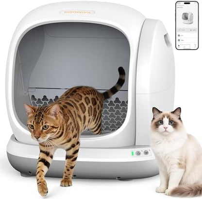 Meowant Self Cleaning Cat Litter Box for Multiple Cats Kittens Senior Pets