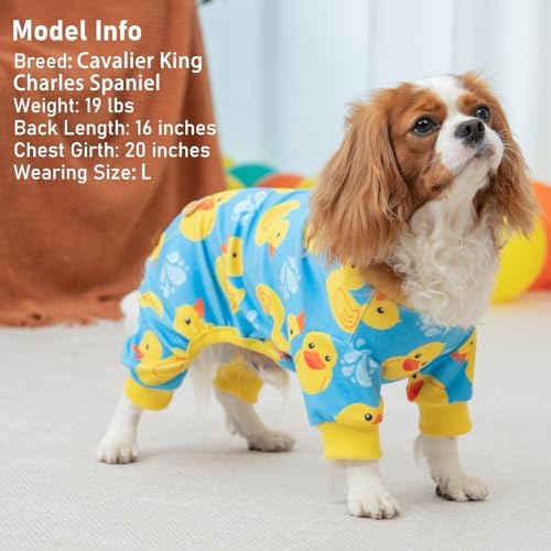 KYEESE Velvet Dog Pajamas for Small Dogs Soft Onesie Shirt, Rubber Duck
