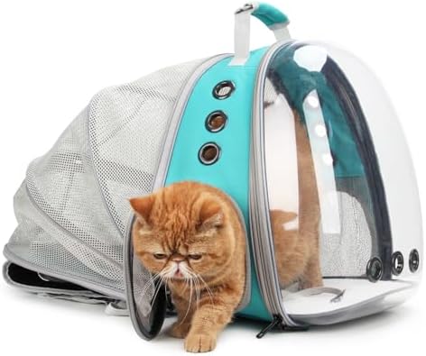 Lollimeow Cat Carrier Backpack, Expandable Bubble Pet Carrier for Cats and Small Dogs, Airline Approved Travel Backpack for Hiking, Walking & Outdoor Adventures - Supports up to 14 lbs