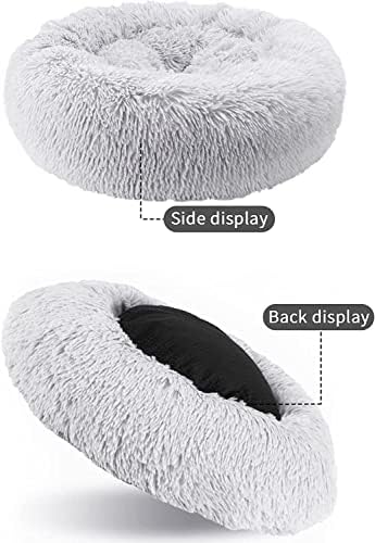 Nisrada Dog Bed for Medium Large Dogs, 36 inch Calming Dogs Bed, Washable-Round Cozy Soft Pet Bed for Puppy and Kitten with Slip-Resistant Bottom