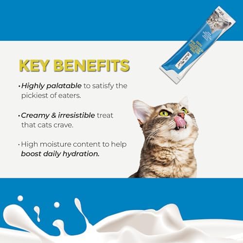Fussie Cat Premium Tuna with Small Anchovies in Goat Milk Puree, lickable cat Treats, 0.5oz Pouch Pack of 4