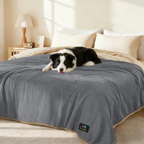 Luciphia Waterproof Blanket for Large Dog, Reversible Sherpa Couch Cover