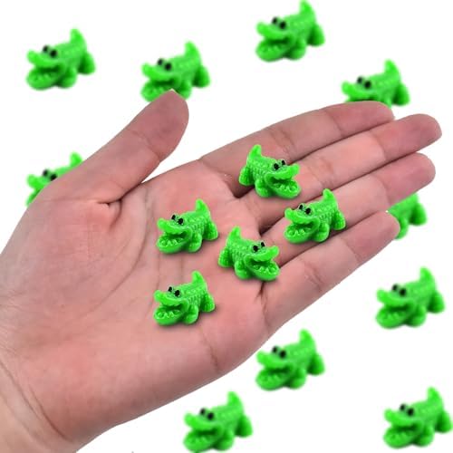Cute Tiny Big Mouth Crocodile Resin Silicone Mold Micro Dollhouse Animal Epoxy Casting Mold for DIY Resin Art Fairy Garden Miniatures Landscape Crafts Decor(12-Cavity)