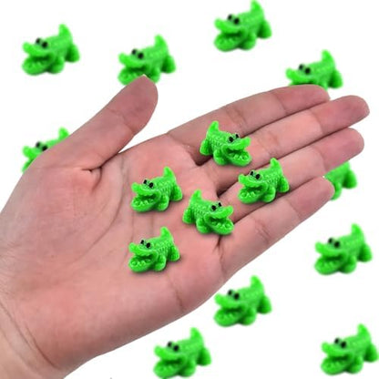 Cute Tiny Big Mouth Crocodile Resin Silicone Mold Micro Dollhouse Animal Epoxy Casting Mold for DIY Resin Art Fairy Garden Miniatures Landscape Crafts Decor(12-Cavity)