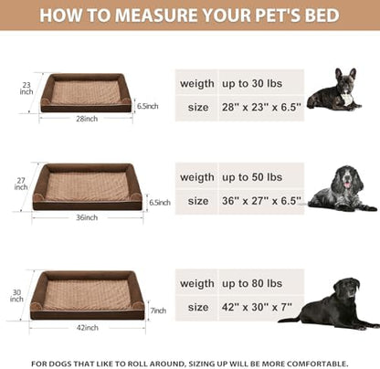 BFPETHOME Orthopedic Washable Large Dog Bed for Senior Dog Comfy Sleep