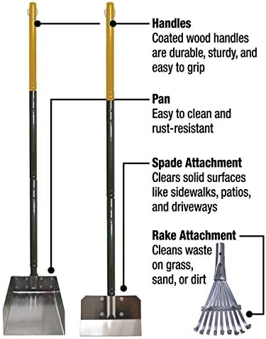 Four Paws Wee-Wee Pooper Scoopers for Dogs l Outdoor Rake l Spade & Pan l Pooper Scooper Set,Black