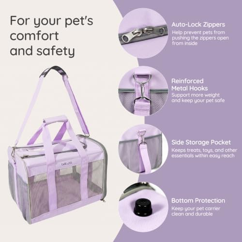 BELLA & PAL Cat Carrier Travel Bag, Airline Approved Soft-Sided Cat Carrier