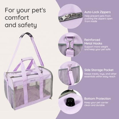 BELLA & PAL Cat Carrier Travel Bag, Airline Approved Soft-Sided Cat Carrier