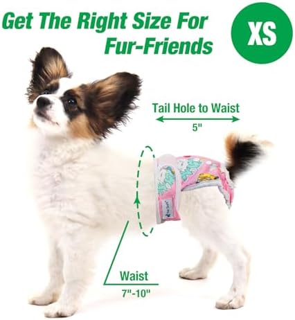 Pet Soft Female Dog Diapers, 3 Pack Washable Dog Diapers Female for Dogs in Heat Reusable Dogs Period Panties, Puppy Diapers (Animals, XS)