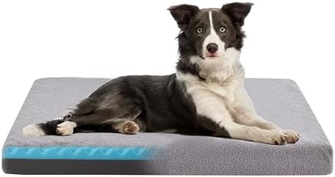WATANIYA PET Cooling Dog Bed - Memory Foam Washable with Waterproof Liner and Cooling Gel Mattress, Fits up to 70 lbs Pets