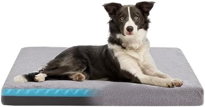 WATANIYA PET Cooling Dog Bed - Memory Foam Washable with Waterproof Liner and Cooling Gel Mattress, Fits up to 70 lbs Pets