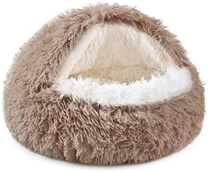NOYAL Hooded Donut Bed, Calming Cave for Cats & Small Dogs