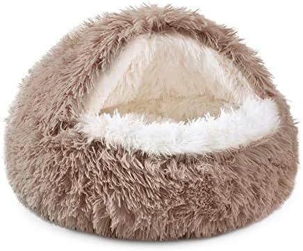 NOYAL Hooded Donut Bed, Calming Cave for Cats & Small Dogs
