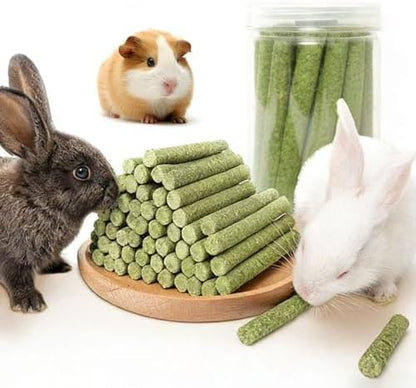 WDEFUN 45 PCS Timothy Hay Sticks for Rabbits Natural Molar Teeth Stick Chew Toys for Bunnies Chinchillas Guinea Pigs Hamsters and Other Small Animals Treats