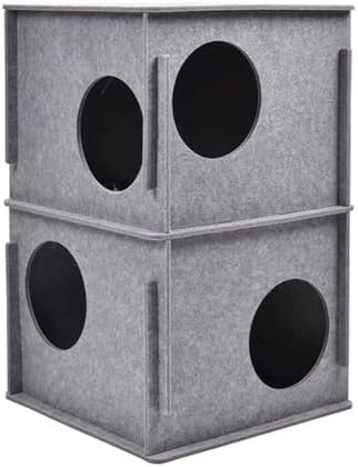 Stacking felt cat nest Cat Tunnel Bed, Cozy Hide and Seek Cat Den, All Season Useful Litter Box, Fun for Cats or Dogs, The Peekaboo Foldable Felt Cat Cave and Cube for Small Medium Large Cats