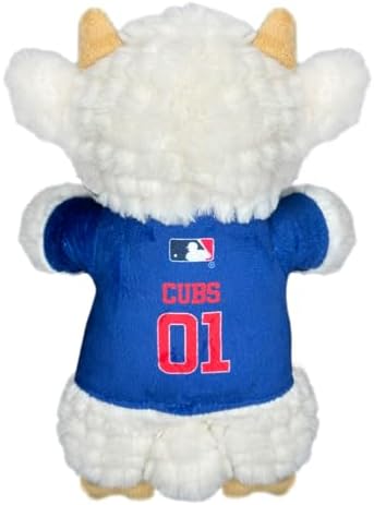 Pets First MLB Chicago Cubs Goat Plush Toy for Dogs and Cats with Squeaker, Wearing a Team Jersey! Fun & Sporty Goat Shaped Dog Chew Toy, Interactive Pet Toy